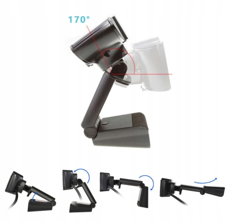 Kamera Kamerka Internetowa FULL HD 1080p z Mikrofonem do Skype rozmów konferencji szkoły Zenwire W1 - zdjęcie 4