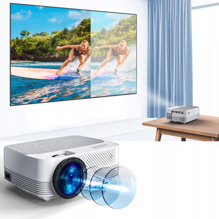 Projektor mini Rzutnik LED Full HD 720p 4000 lm 2000:1 170 cali HDMI USB Zenwire Q6 - zdjęcie 3