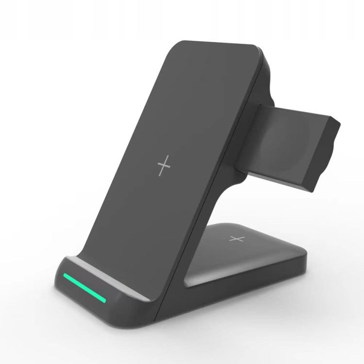 Ładowarka indukcyjna 3w1 do Samsung s21 S20 Apple + AirPods Buds Apple Watch 15W - zdjęcie 2