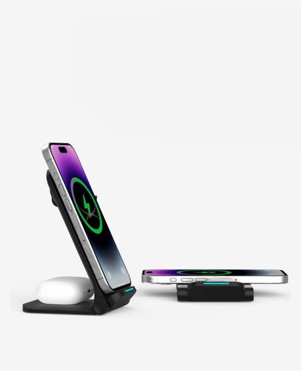 Ładowarka Indukcyjna Bezprzewodowa 3w1 USB-C Telefonu iPhone Samsung Watch QI 15W Zenwire A11B - zdjęcie 4