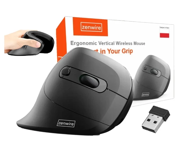 Myszka Bezprzewodowa Mysz Pionowa Wertykalna do Komputera Laptopa Komputera Zenwire WL-159 - zdjęcie 1