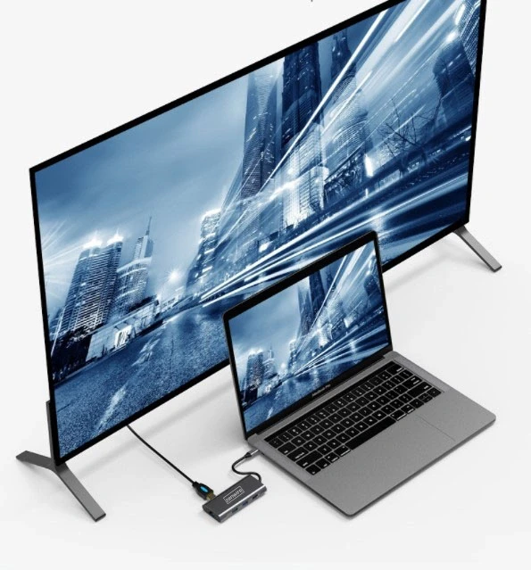 HUB ADAPTER Przejściówka USB-C 9W1 HDMI 4K USB 3.0 micro SD Ethernet Zenwire HC801 - zdjęcie 6