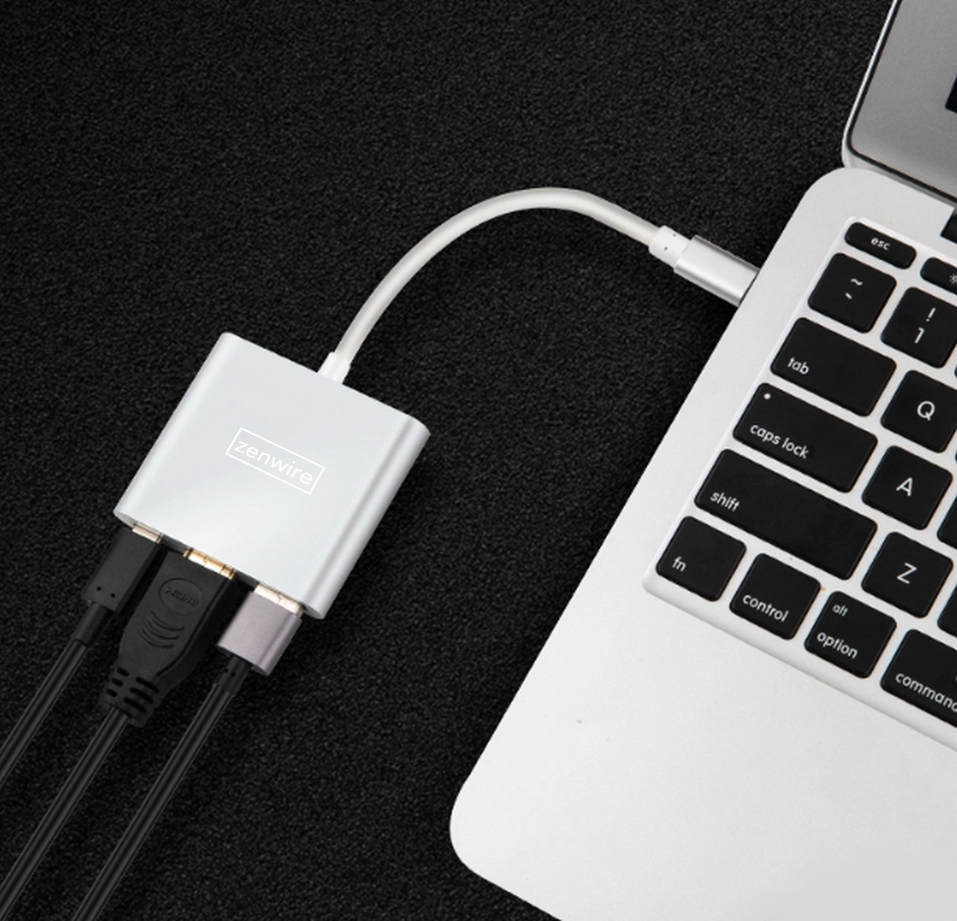 Adaptor pentru Macbook Air/Pro USB-C 3in1 HDMI 4k/USB 3.0/PD ZENWIRE