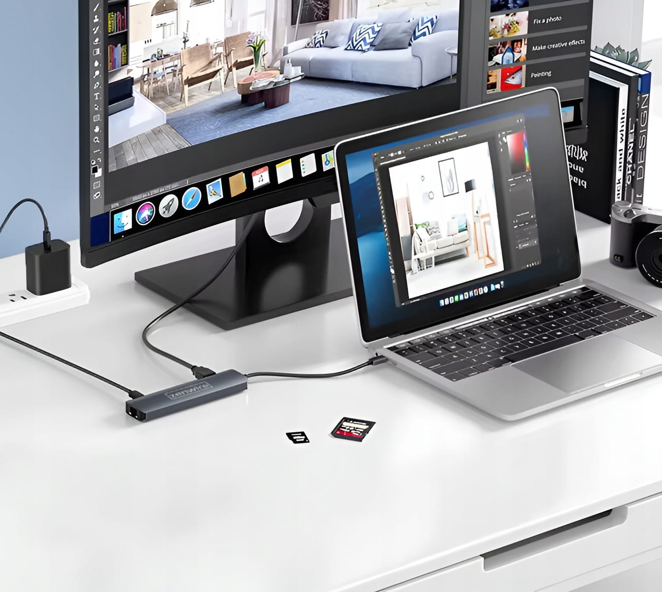 HUB USB-C Adaptor 8 în 1 HDMI 2.0 4K 60 Hz Gigabit Ethernet 1000