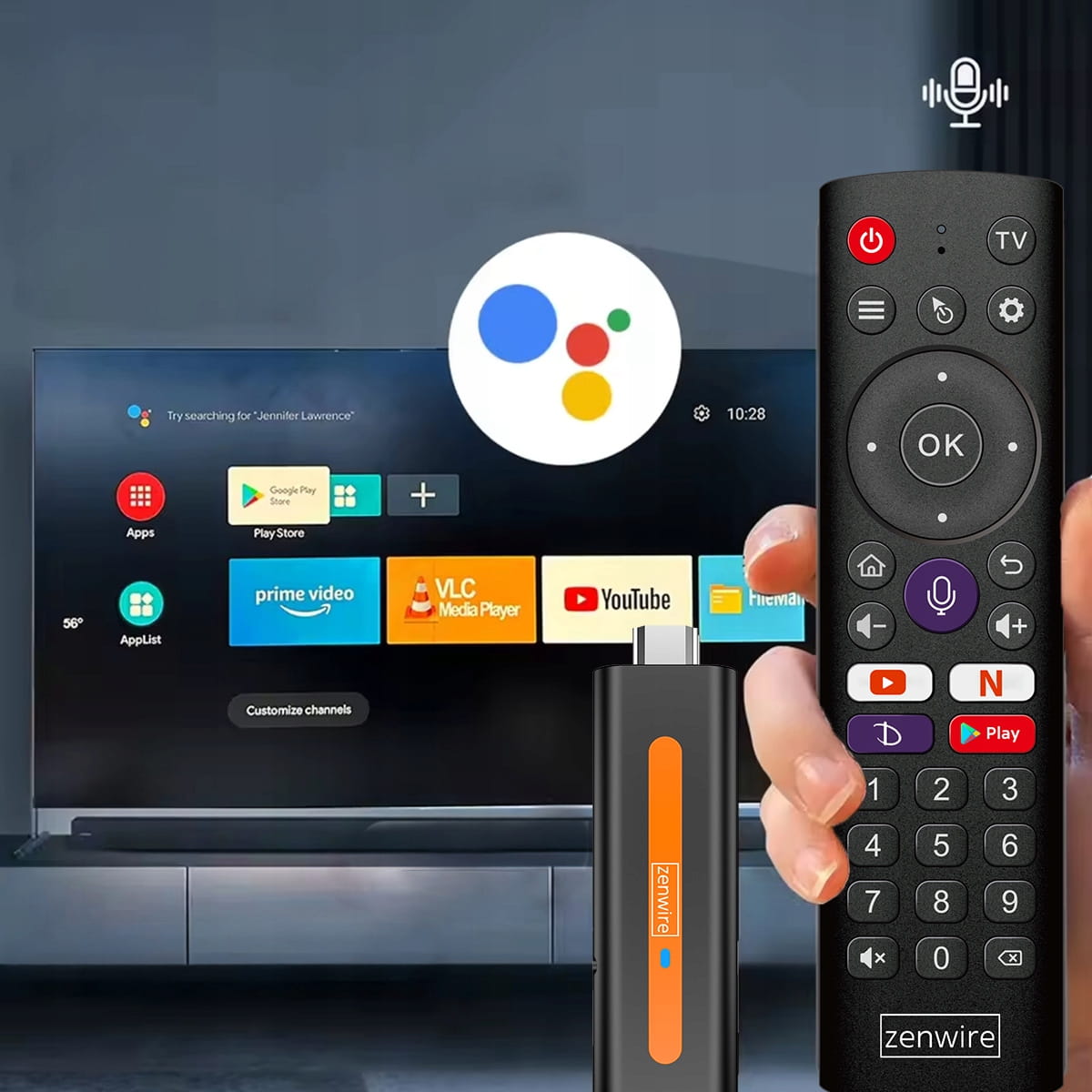 Player Multimedia Adaptor Android 14 Smart TV Stick Box WiFi 2/16